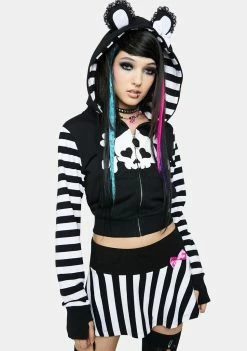 The Grave Girls Scene Stealer Striped Hoodie Pullover Hoodie