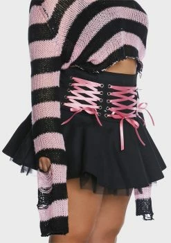 The Grave Girls Plus Sweet Bloodline Lace-Up Skirt