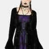 Best Pirce 🥰 The Grave 👧 Girls Little Black 👗 Dresses Mourning The Light Velvet 👗 Dress ✨ 2 The Grave Girls Little Black Dresses Mourning The Light Velvet Dress