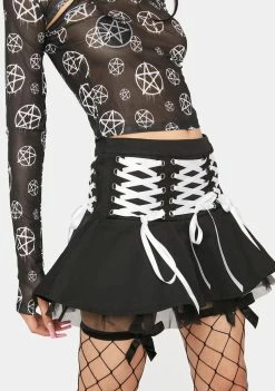 The Grave Girls Fur Real Twill Mini Skirt