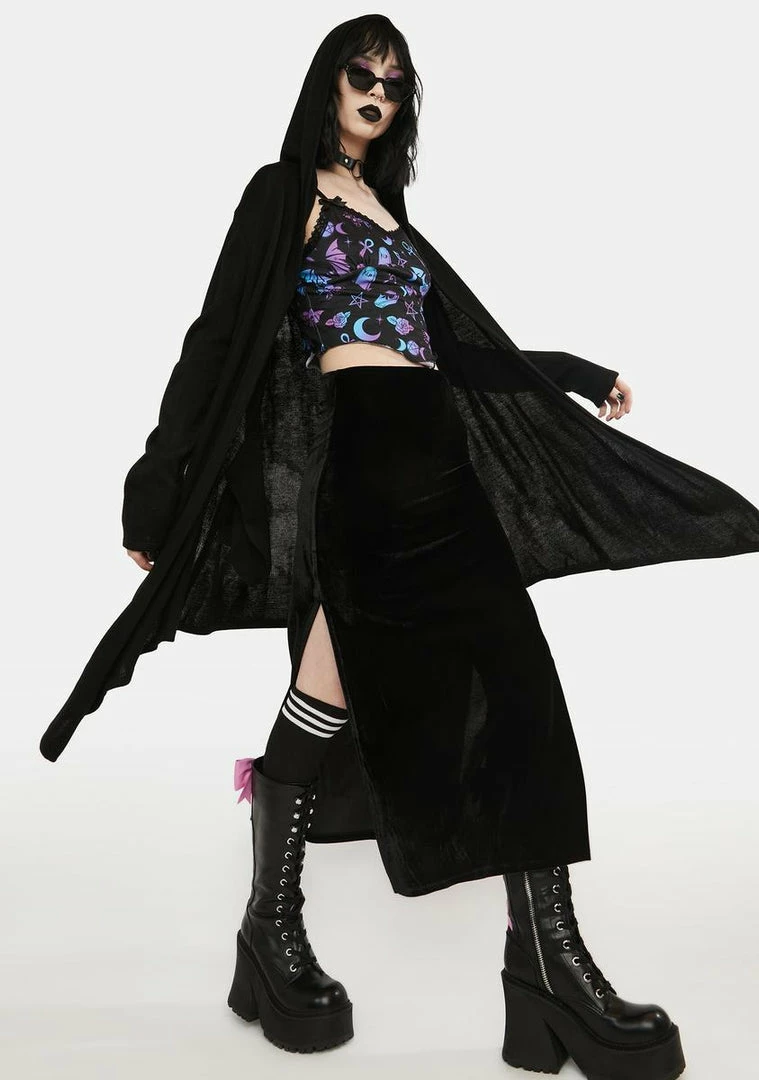 Outlet ❤️ The Grave 👧 Girls Wicked Twilight Draped Cardigan 👏 4 The Grave Girls Wicked Twilight Draped Cardigan