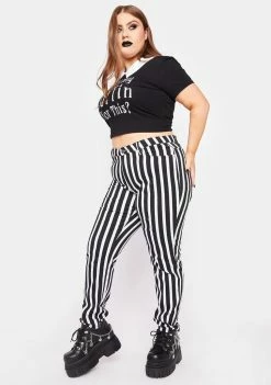 The Grave Girls Plus New Idols Striped Skinny Jeans Bottoms