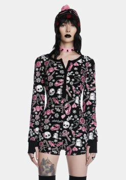 The Grave Girls Revenge Served Sweet Thermal Romper