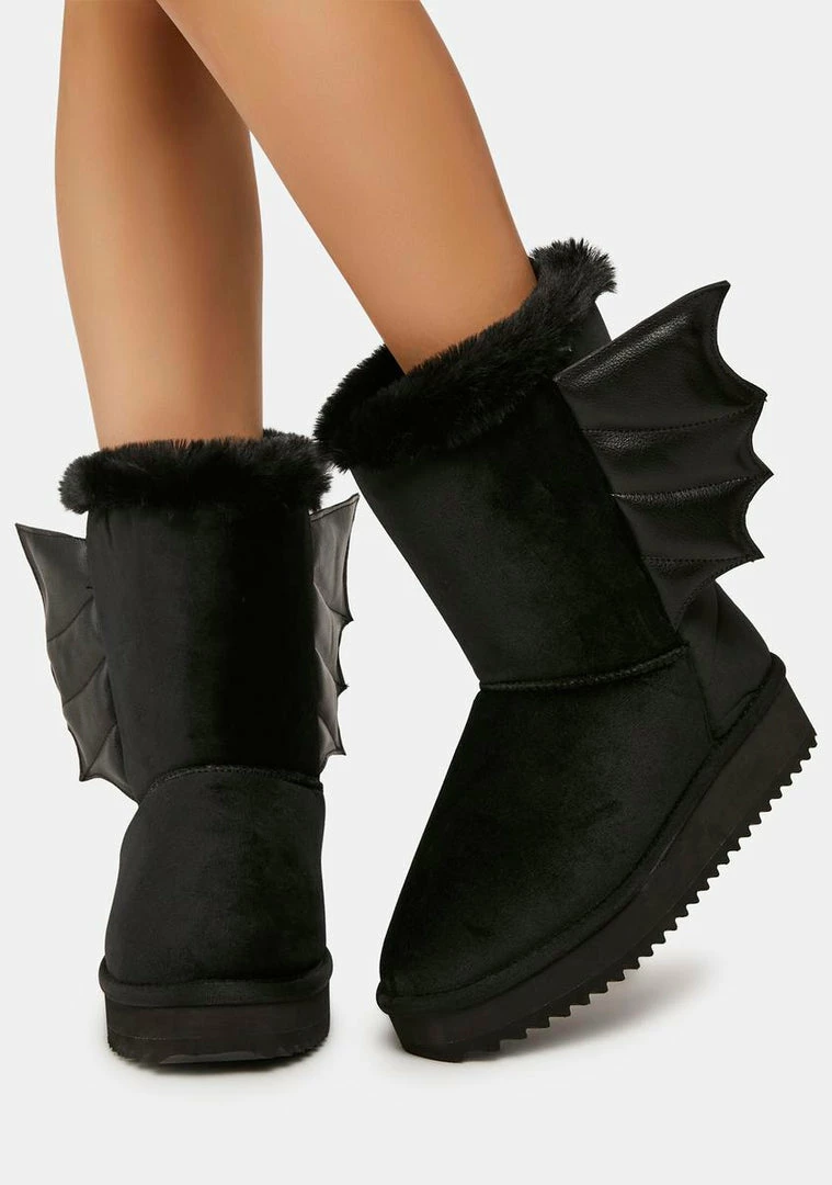 Coupon 🎉 The Grave 👧 Girls Bat To Worse Slipper 🥾 Boots 👏 6 The Grave Girls Bat To Worse Slipper Boots