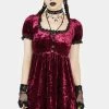 The Grave Girls Babydoll Dresses Drinking Your Blood Velvet Mini Dress