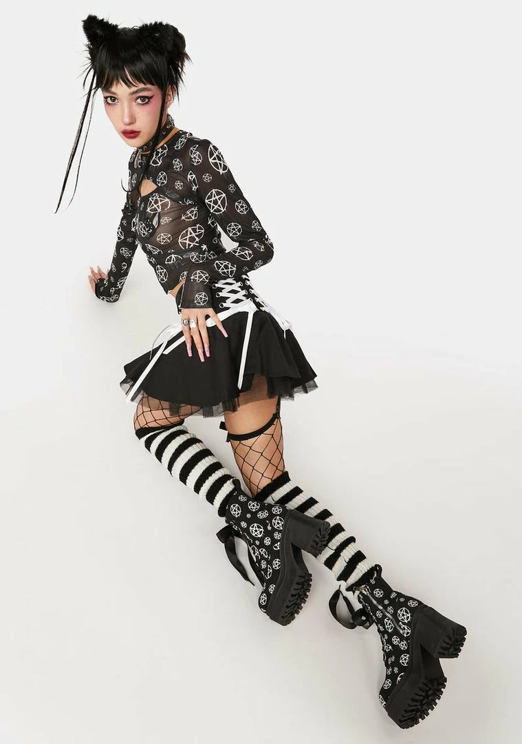 Promo 🔔 The Grave 👧 Girls Darkest Point Combat 🥾 Boots 🎉 7 The Grave Girls Darkest Point Combat Boots