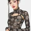 The Grave Girls Darkest Point Mesh Shrug Set Tops