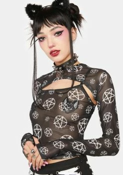 The Grave Girls Darkest Point Mesh Shrug Set Tops